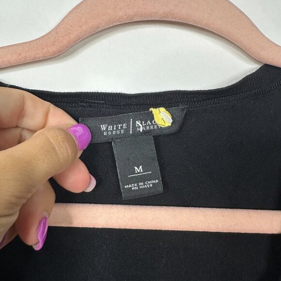 2/$30 White House Black Market Snap Button Cardigan in Black Medium #A0035 - Picture 5 of 7